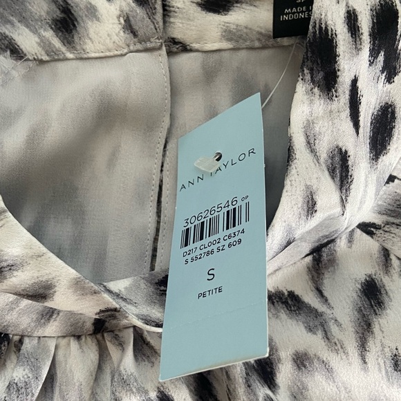 Ann Taylor Satin Leopard Animal Print Midi Dress Size SP Petite 3/4 Sleeves NWT - Picture 12 of 13